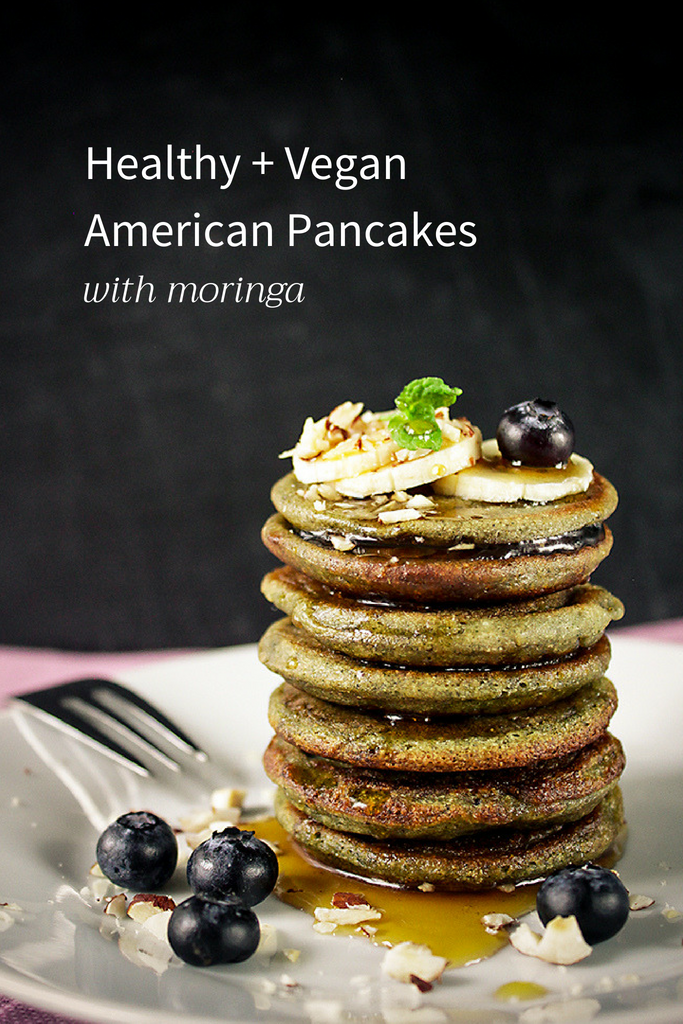 Healthy Vegan pancakes with Moringa (glutenfree version)